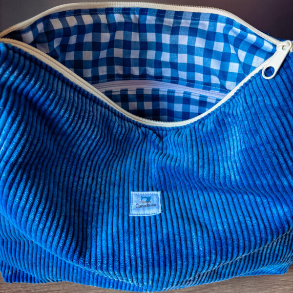 Bolso Winter de pana con asa ajustable – Azul, Beige y Negro - Imagen 5