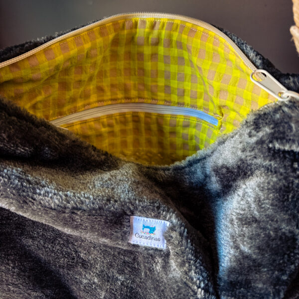 Bolso Winter de pana con asa ajustable – Azul, Beige y Negro - Imagen 2