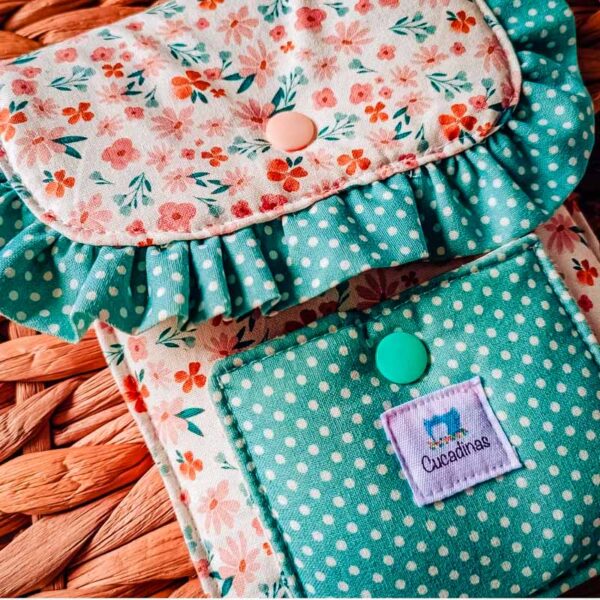 Funda para eReader acolchada con bolsillo – Diseño floral verde - Imagen 4